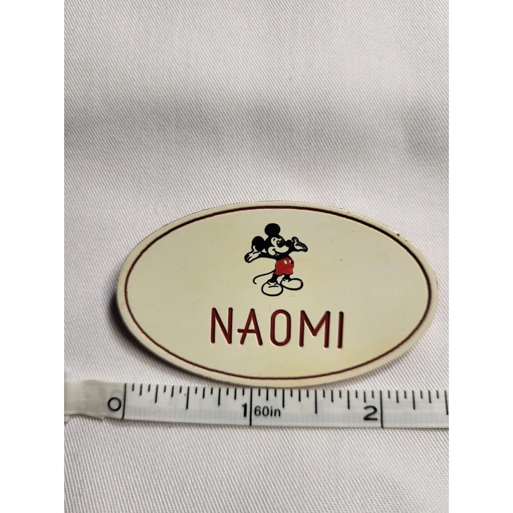 Original 1980s Vintage Mickey Mouse Name Tag Pin 